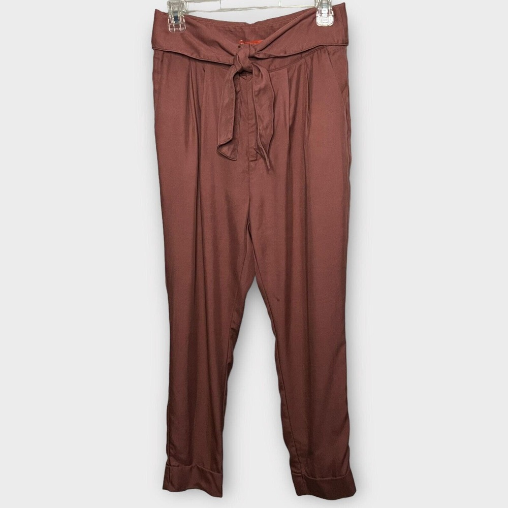 Anthropologie Cartonnier Kingsley Dusty Rose Tie Waist Pleat Front Pant Size 4